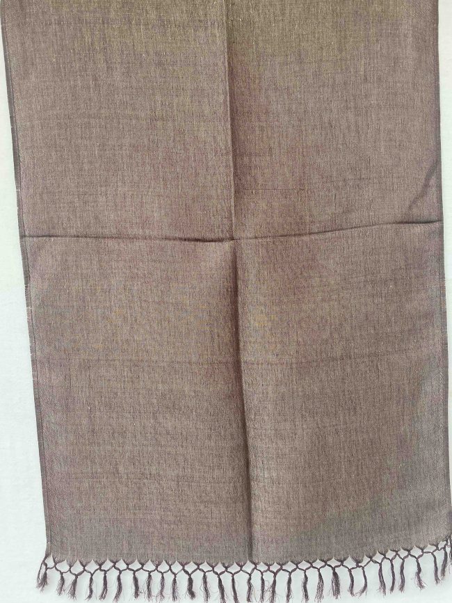 Cotton linen stole in shades of sepia and taupe