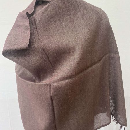 Cotton linen stole in shades of sepia and taupe