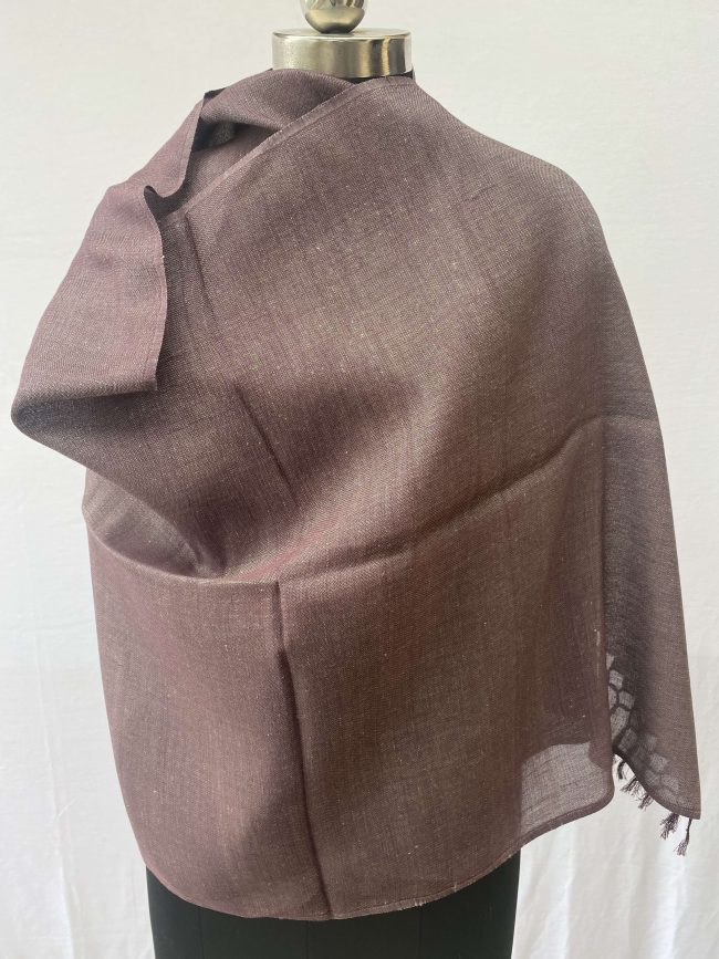 Cotton linen stole in shades of sepia and taupe