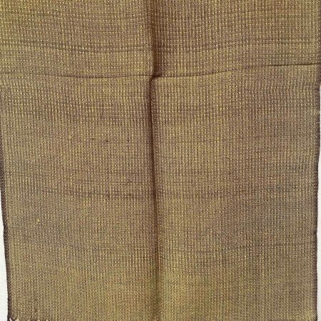 Pure cotton linen handwoven double shaded stole in shades of walnut and gold.