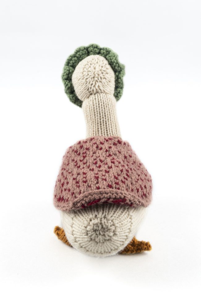 Cotton hand knit toy duck similar to Beatrix Potter's duck