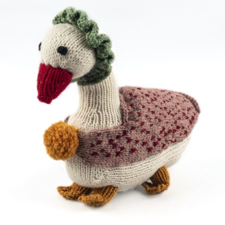 Cotton hand knit toy duck similar to Beatrix Potter's duck